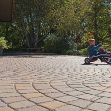 Gray Bricks Paver Driveway